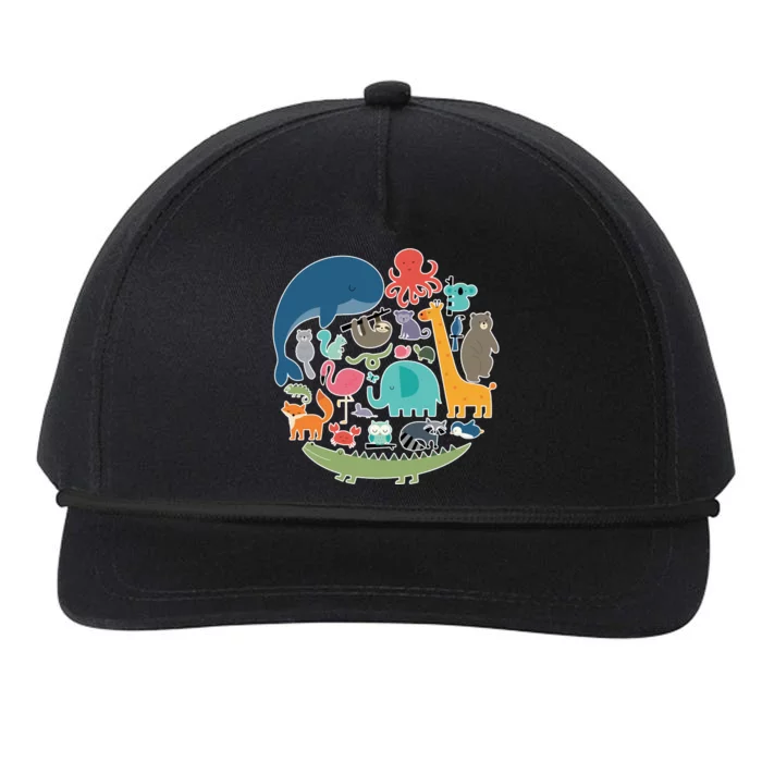 Animal Lover Earth Snapback Five-Panel Rope Hat