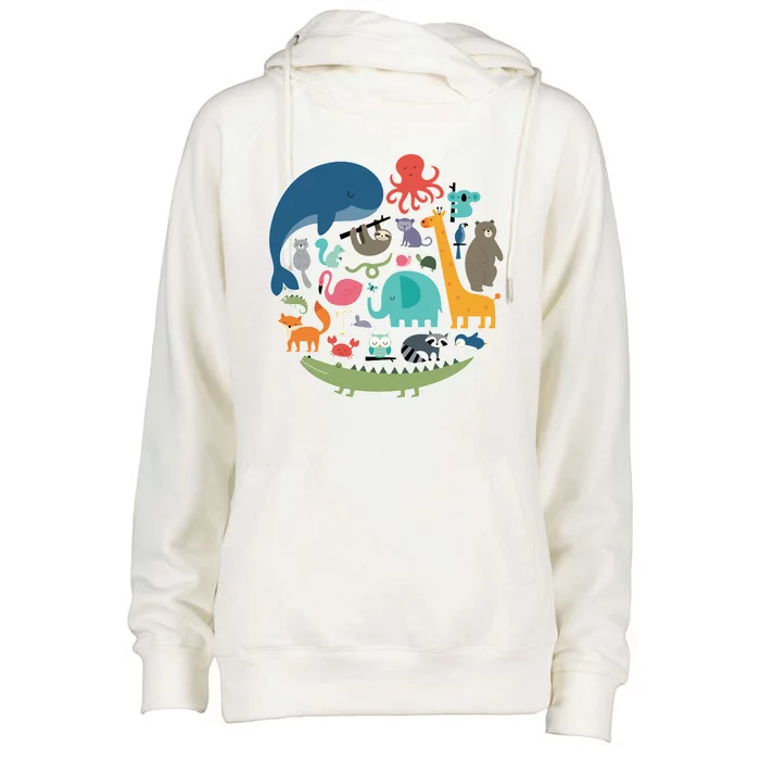 Animal Lover Earth Womens Funnel Neck Pullover Hood