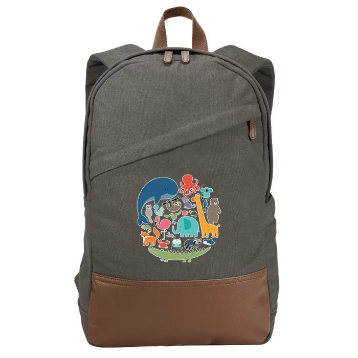 Animal Lover Earth Cotton Canvas Backpack