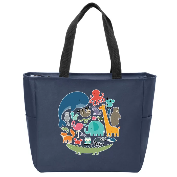 Animal Lover Earth Zip Tote Bag