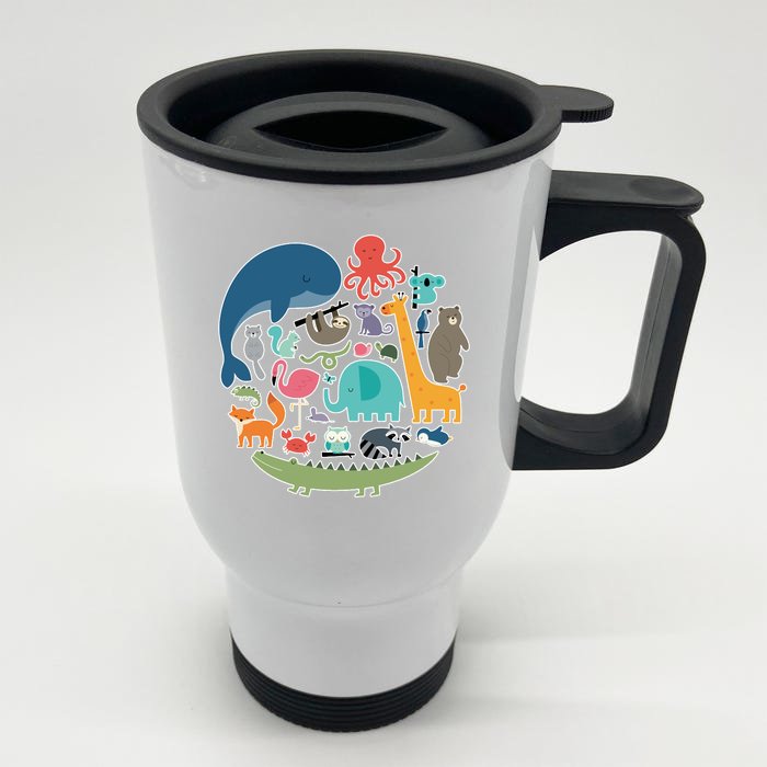 Animal Lover Earth Front & Back Stainless Steel Travel Mug