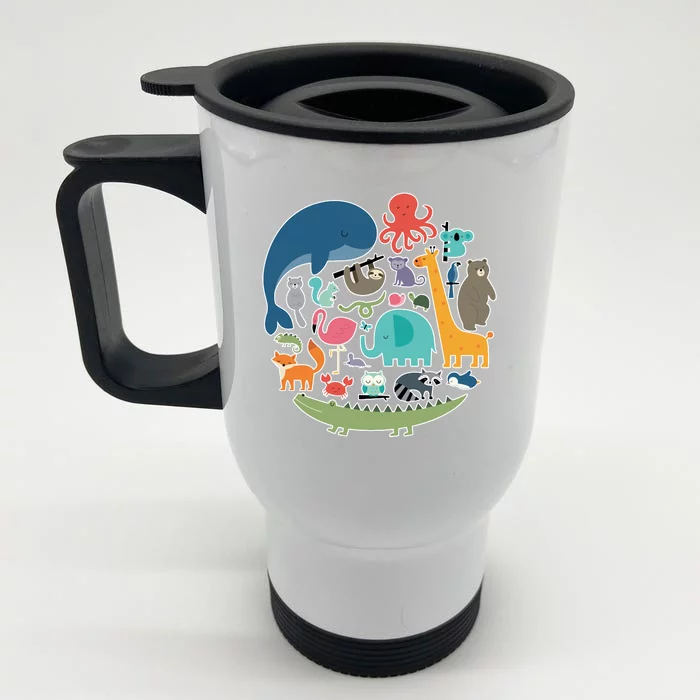 Animal Lover Earth Front & Back Stainless Steel Travel Mug