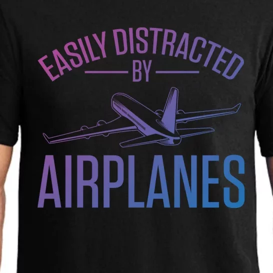 Airplane Lovers Easily Distracted By Airplanes Meaningful Gift Pajama Set