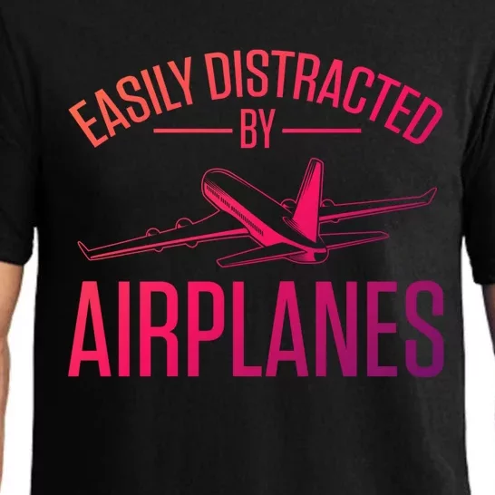 Airplane Lovers Easily Distracted By Airplanes Meaningful Gift Pajama Set