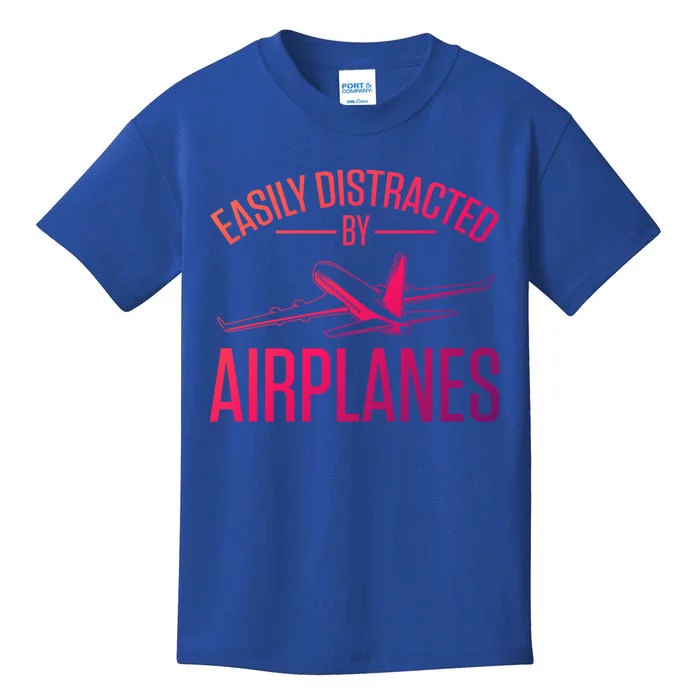 Airplane Lovers Easily Distracted By Airplanes Meaningful Gift Kids T-Shirt