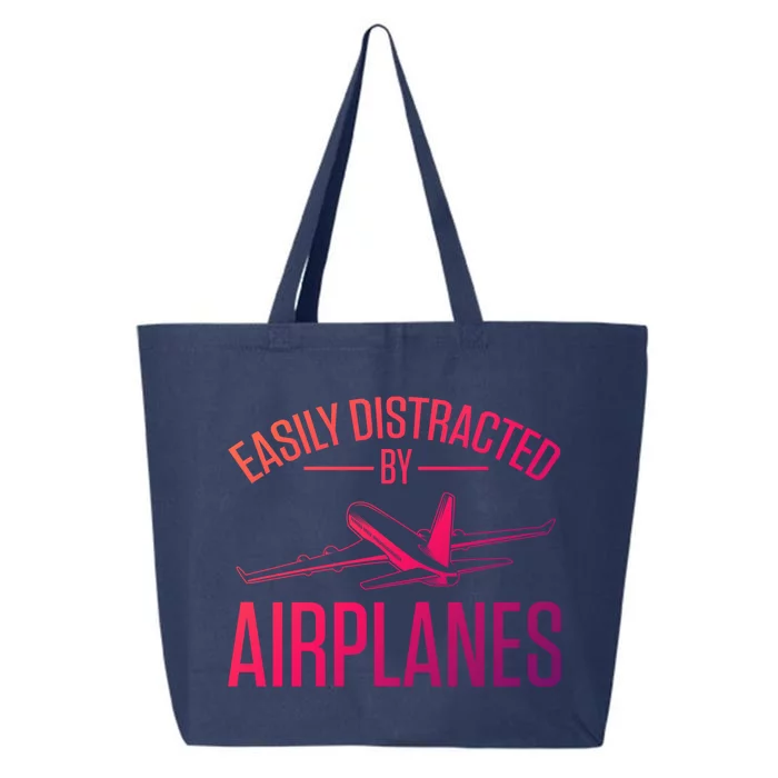 Airplane Lovers Easily Distracted By Airplanes Meaningful Gift 25L Jumbo Tote