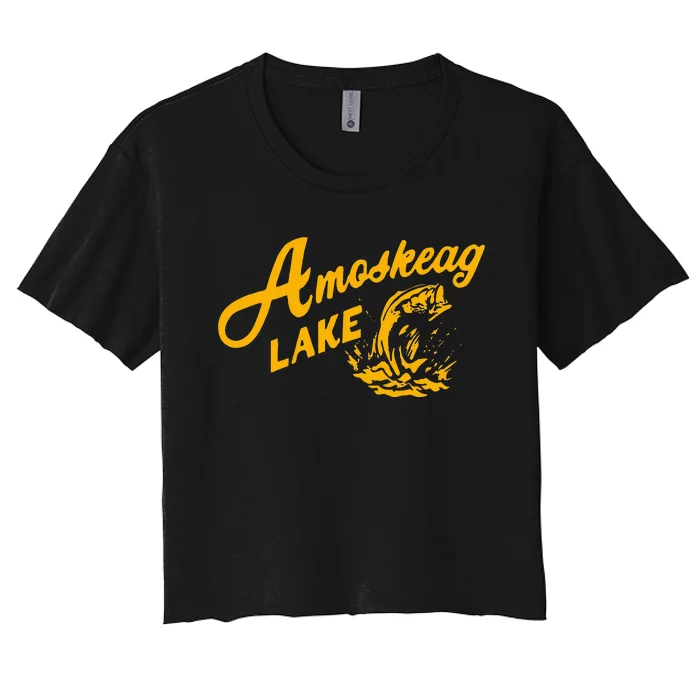 Amoskeag Lake Essential  Fishing Women's Crop Top Tee