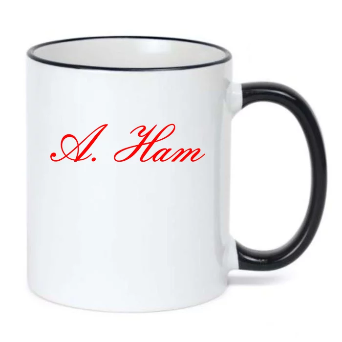 Alexander Hamilton A. Ham Red Script Logo Black Color Changing Mug