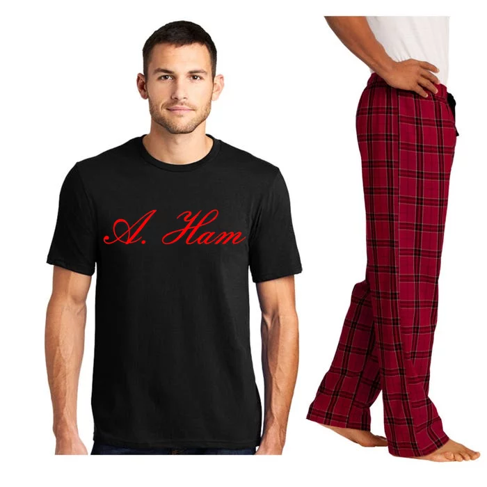 Alexander Hamilton A. Ham Red Script Logo Pajama Set