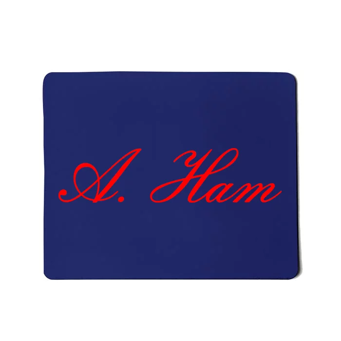 Alexander Hamilton A. Ham Red Script Logo Mousepad