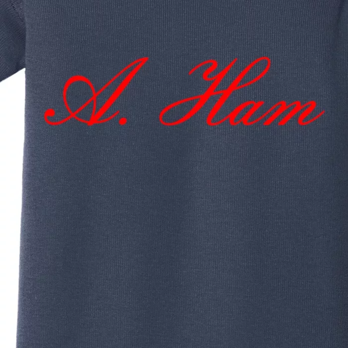 Alexander Hamilton A. Ham Red Script Logo Baby Bodysuit