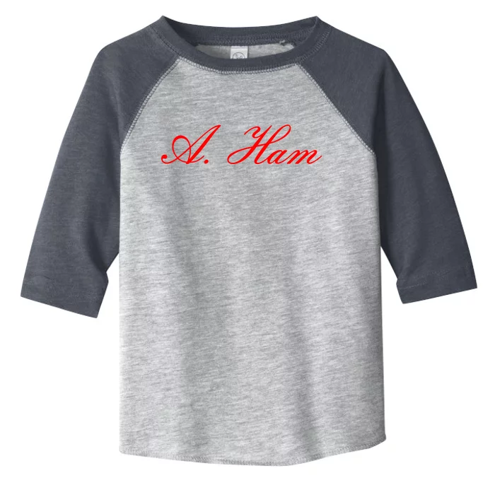 Alexander Hamilton A. Ham Red Script Logo Toddler Fine Jersey T-Shirt