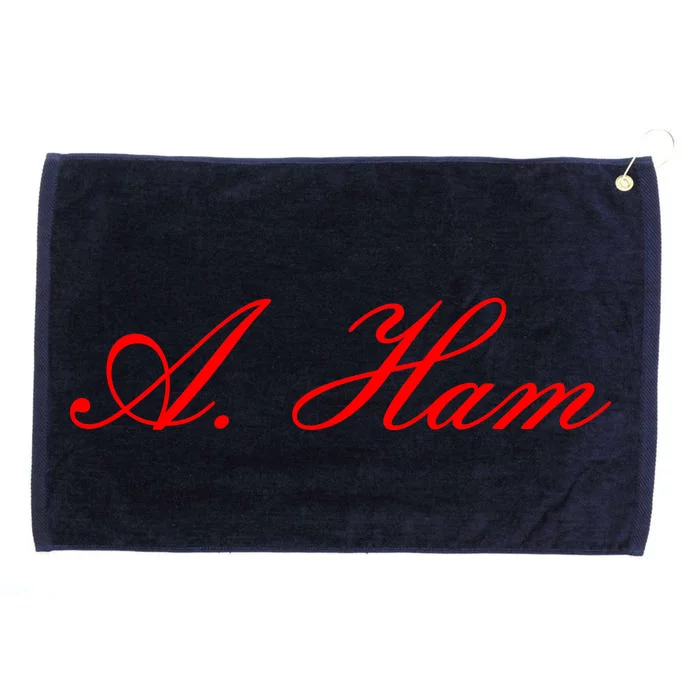 Alexander Hamilton A. Ham Red Script Logo Grommeted Golf Towel