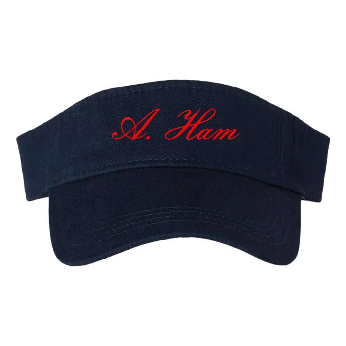 Alexander Hamilton A. Ham Red Script Logo Valucap Bio-Washed Visor