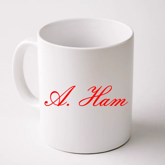 Alexander Hamilton A. Ham Red Script Logo Front & Back Coffee Mug