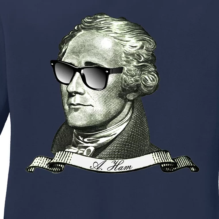 Alexander Hamilton A. Ham Sunglasses USA Ladies Long Sleeve Shirt