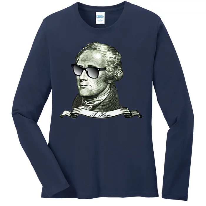 Alexander Hamilton A. Ham Sunglasses USA Ladies Long Sleeve Shirt