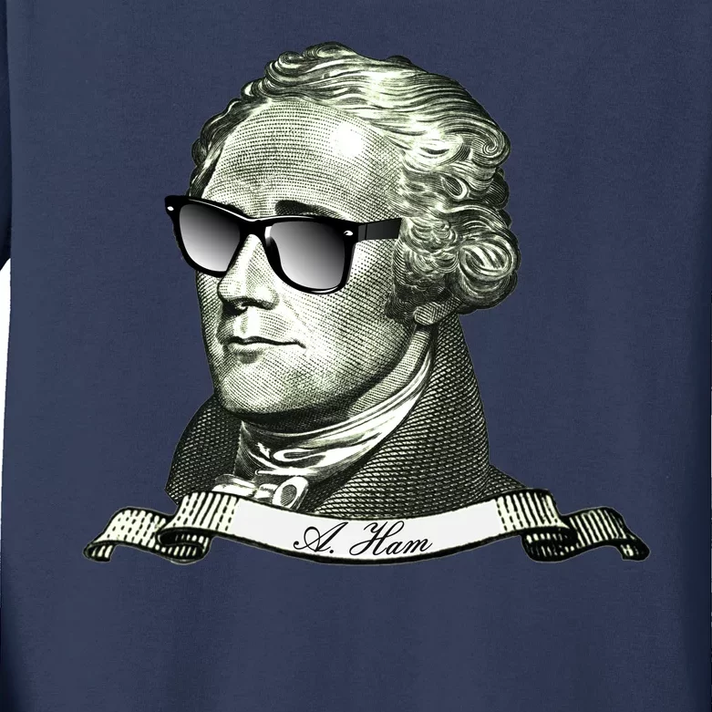 Alexander Hamilton A. Ham Sunglasses USA Kids Long Sleeve Shirt