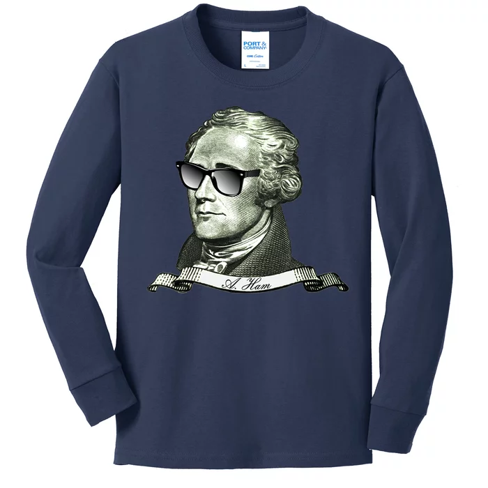 Alexander Hamilton A. Ham Sunglasses USA Kids Long Sleeve Shirt