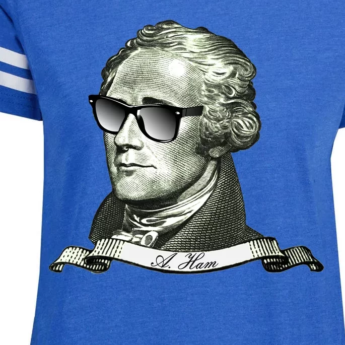 Alexander Hamilton A. Ham Sunglasses USA Enza Ladies Jersey Football T-Shirt