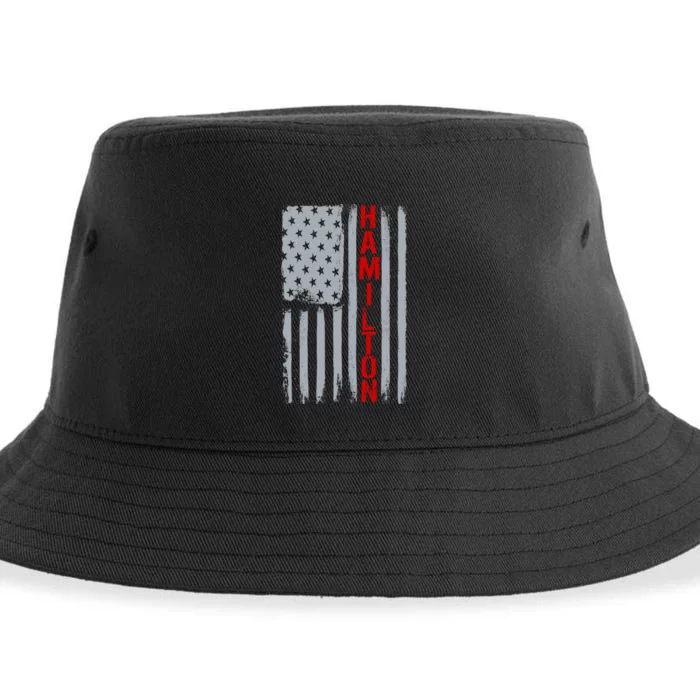 Alexander Hamilton American Vintage Flag Sustainable Bucket Hat