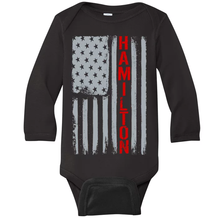 Alexander Hamilton American Vintage Flag Baby Long Sleeve Bodysuit