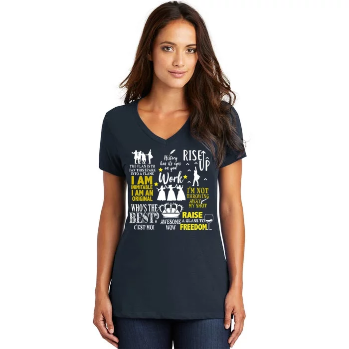 Alexander Hamilton Best Song Quotes Lyrics Women's V-Neck T-Shirt