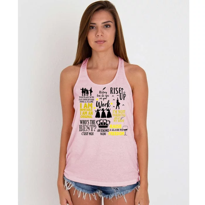 Alexander Hamilton Best Song Quotes Lyrics Women's Knotted Racerback Tank