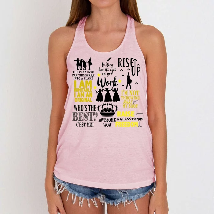 Alexander Hamilton Best Song Quotes Lyrics Women's Knotted Racerback Tank