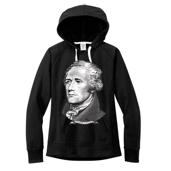 Alexander Hamilton Big Face Portrait A. Ham Women's Fleece Hoodie