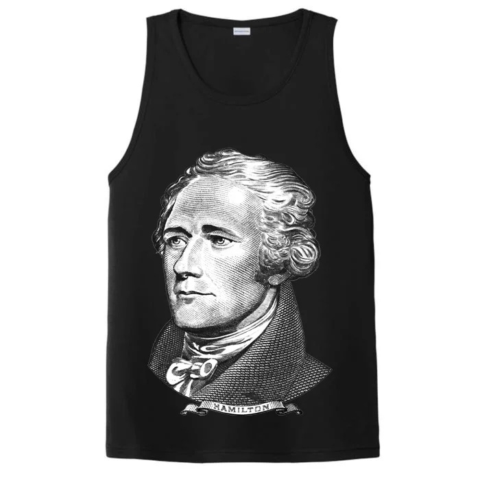 Alexander Hamilton Big Face Portrait A. Ham Performance Tank