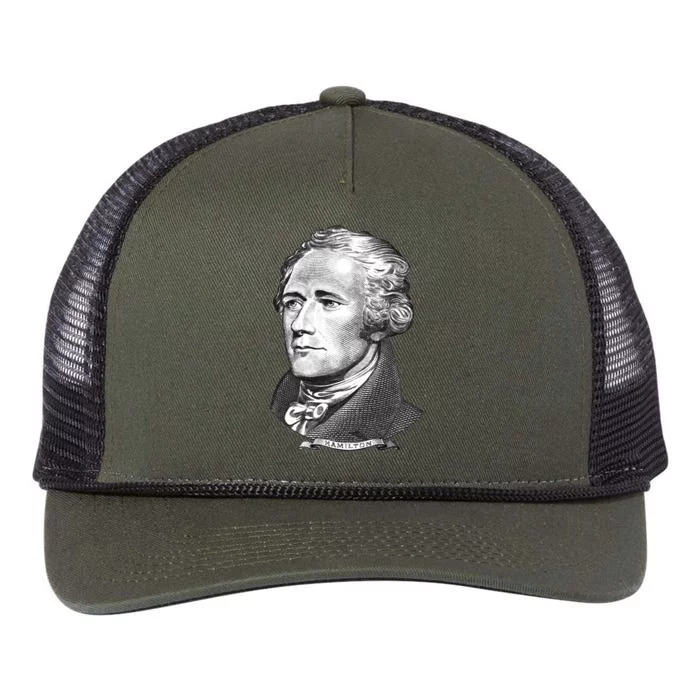 Alexander Hamilton Big Face Portrait A. Ham Retro Rope Trucker Hat Cap