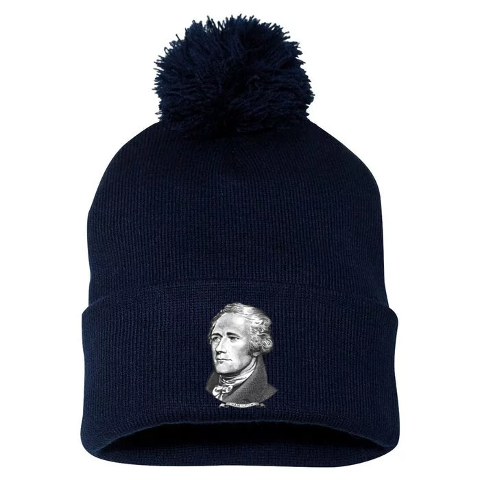 Alexander Hamilton Big Face Portrait A. Ham Pom Pom 12in Knit Beanie