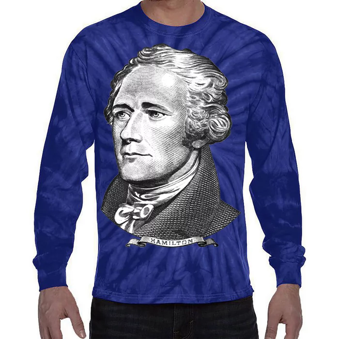 Alexander Hamilton Big Face Portrait A. Ham Tie-Dye Long Sleeve Shirt