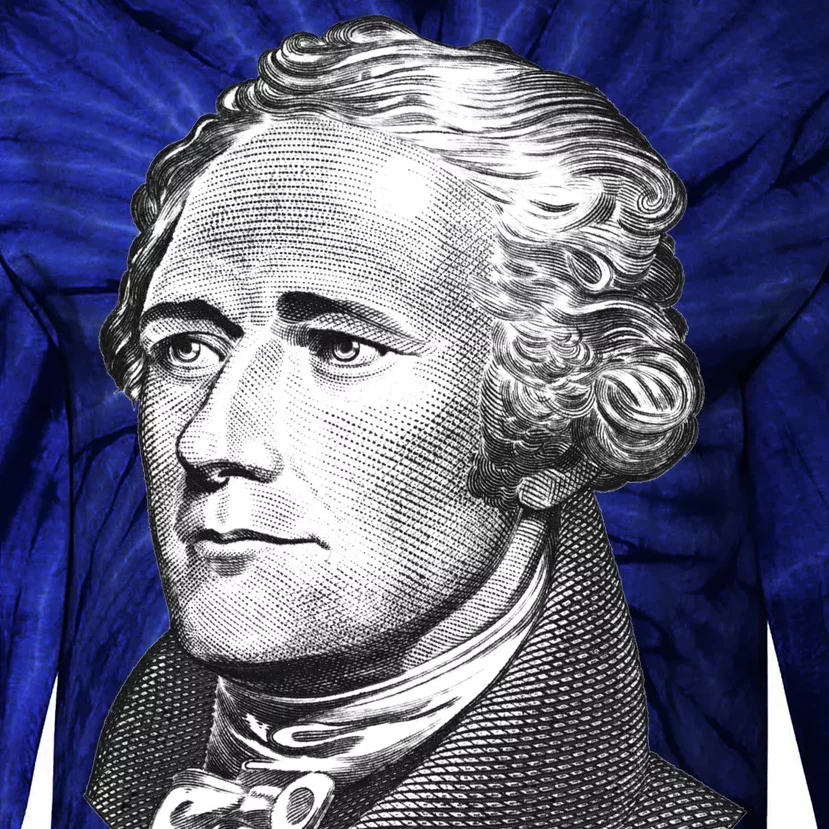 Alexander Hamilton Big Face Portrait A. Ham Tie-Dye Long Sleeve Shirt