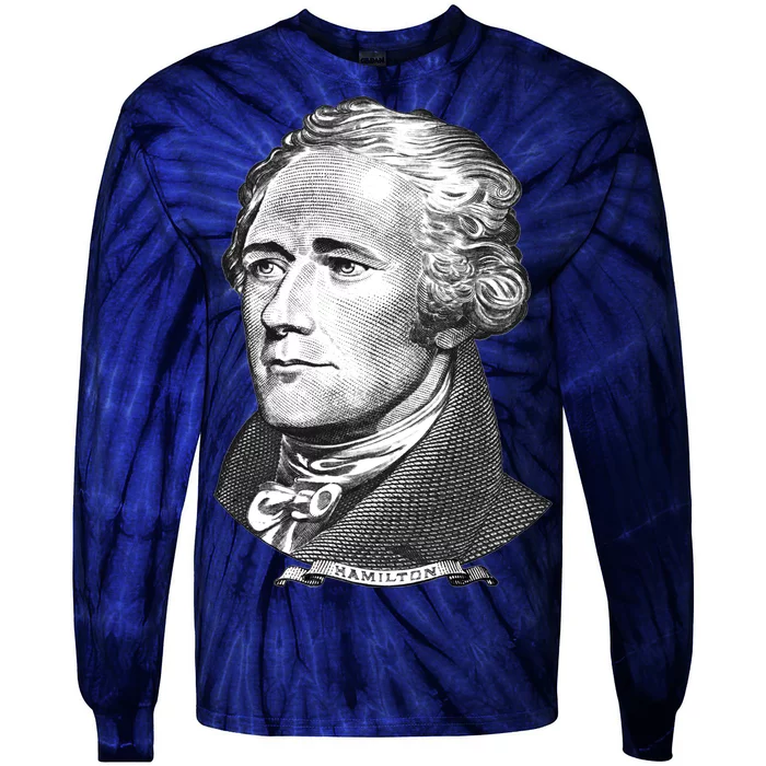 Alexander Hamilton Big Face Portrait A. Ham Tie-Dye Long Sleeve Shirt