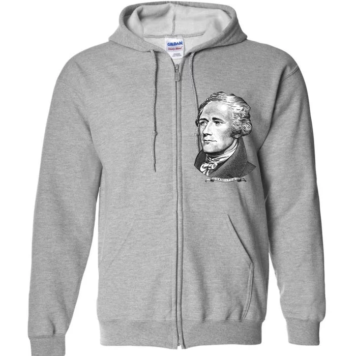 Alexander Hamilton Big Face Portrait A. Ham Full Zip Hoodie