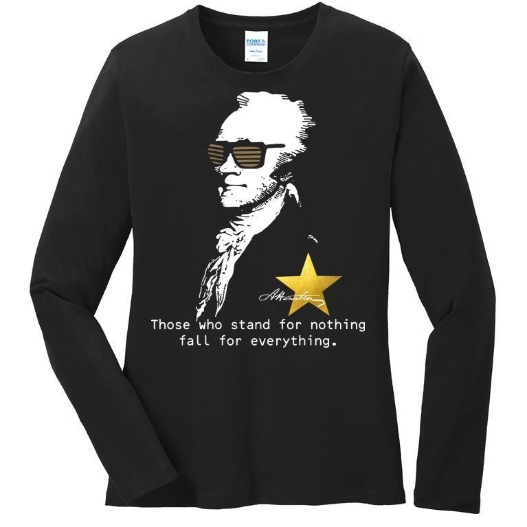 Alexander Hamilton Fall For Everything Ladies Missy Fit Long Sleeve Shirt