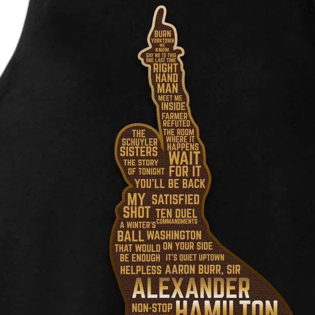 Alexander Hamilton Golden Statue Ladies Tri-Blend Wicking Tank