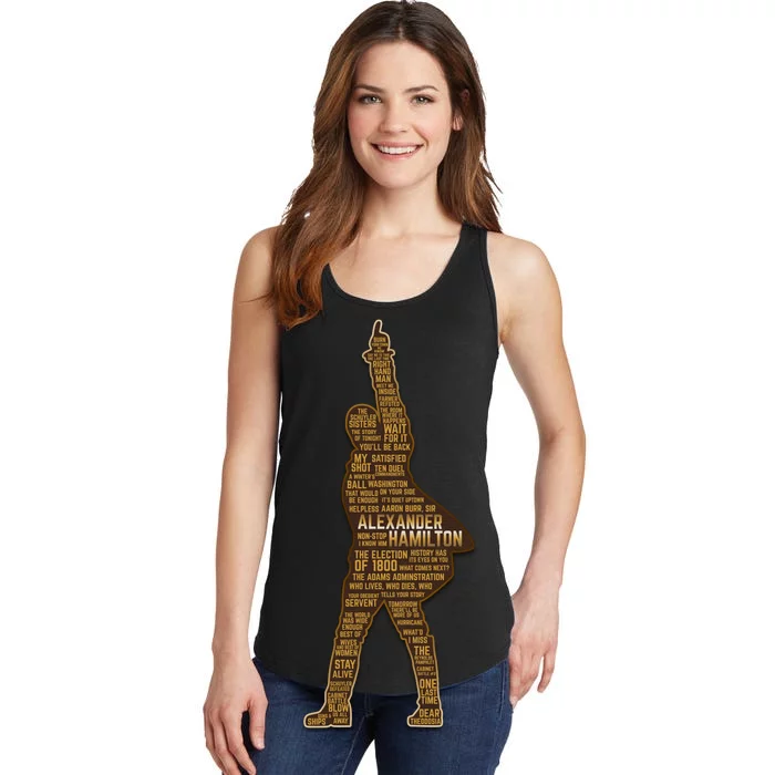 Alexander Hamilton Golden Statue Ladies Essential Tank