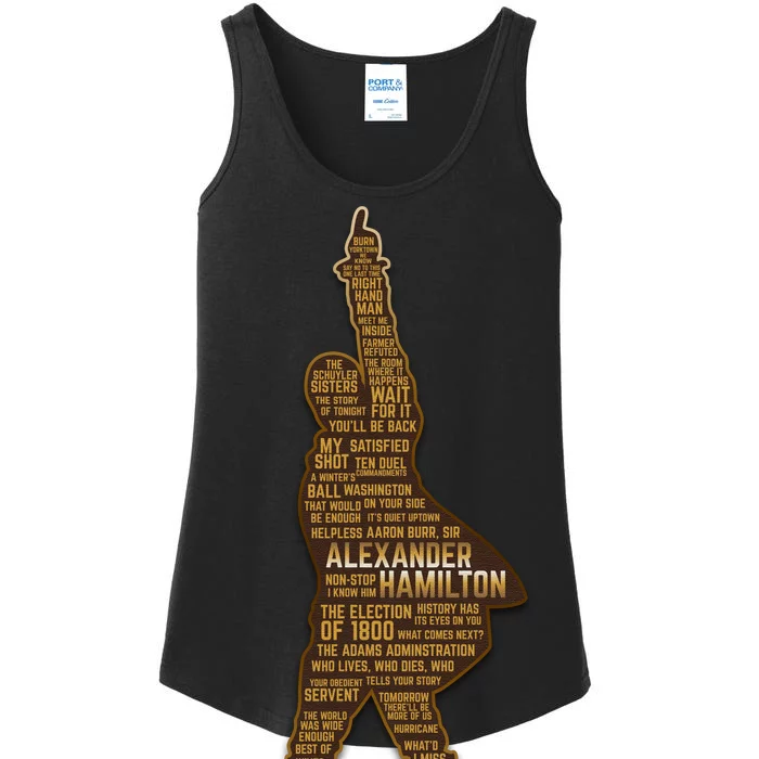 Alexander Hamilton Golden Statue Ladies Essential Tank