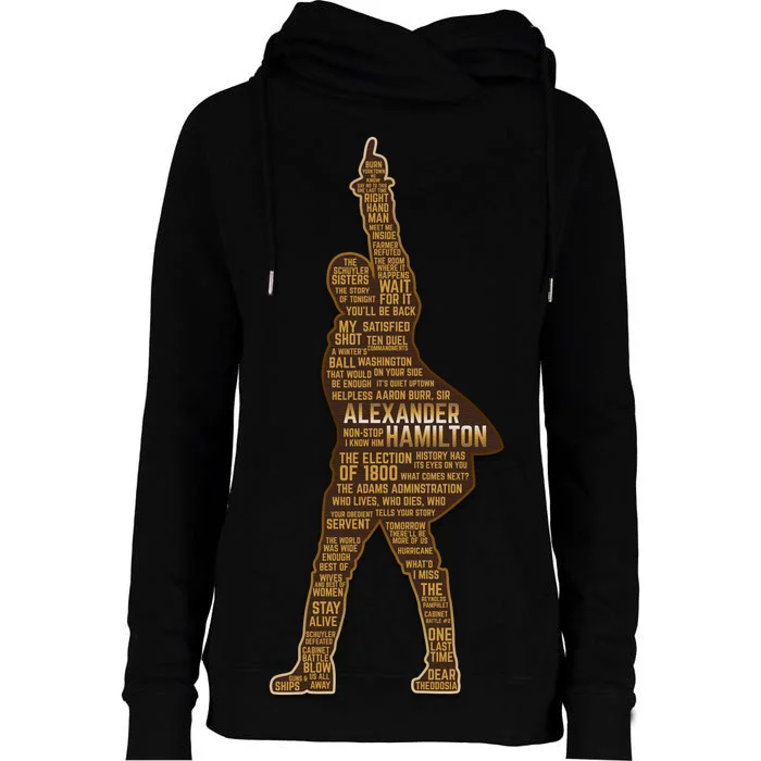 Alexander Hamilton Golden Statue Womens Funnel Neck Pullover Hood