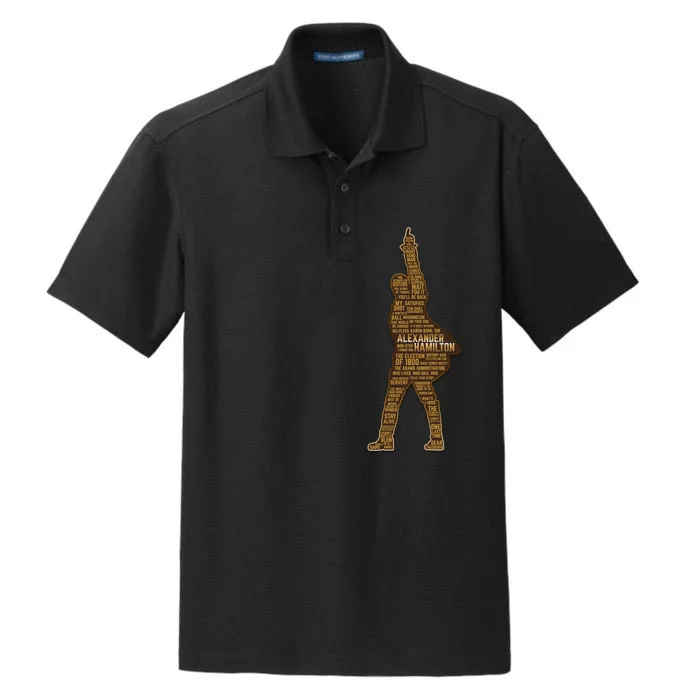 Alexander Hamilton Golden Statue Dry Zone Grid Performance Polo