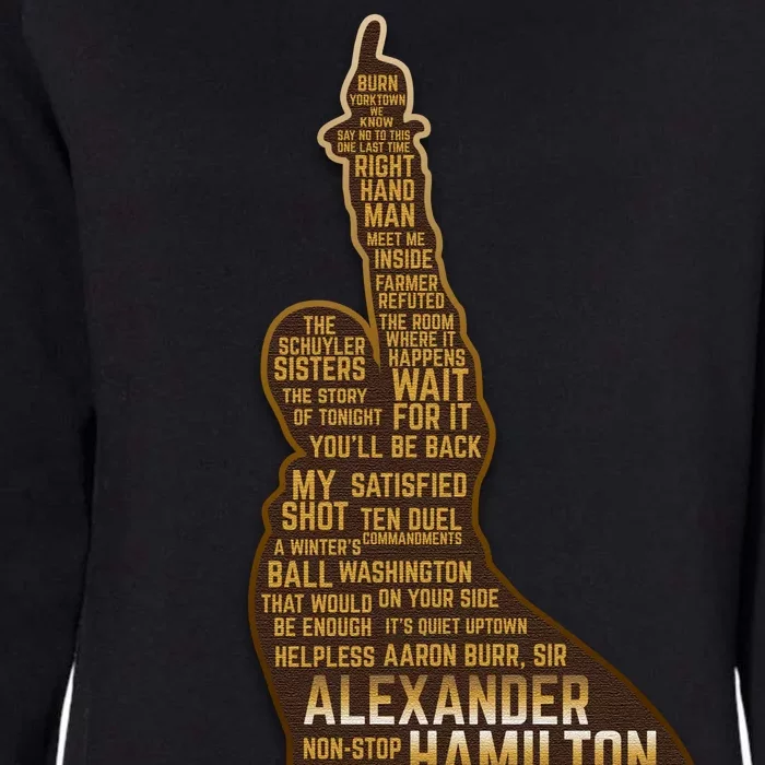 Alexander Hamilton Golden Statue Womens California Wash Sweatshirt