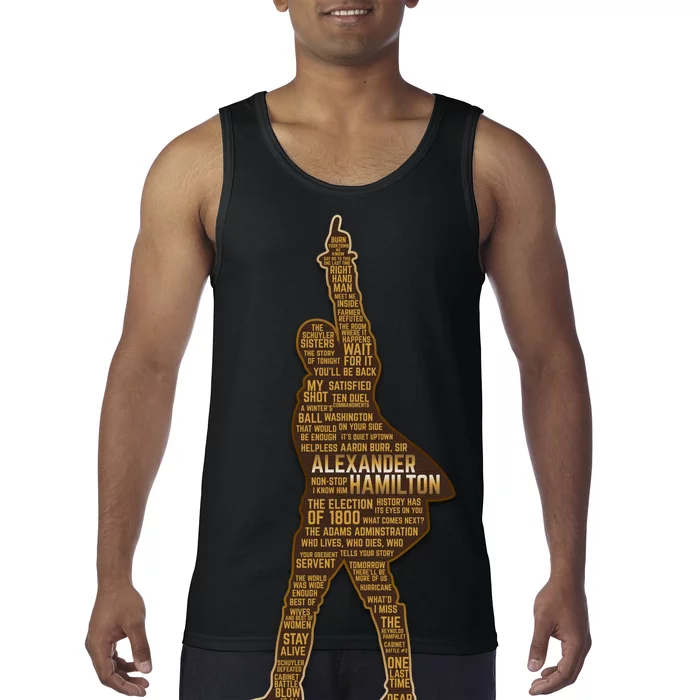 Alexander Hamilton Golden Statue Tank Top