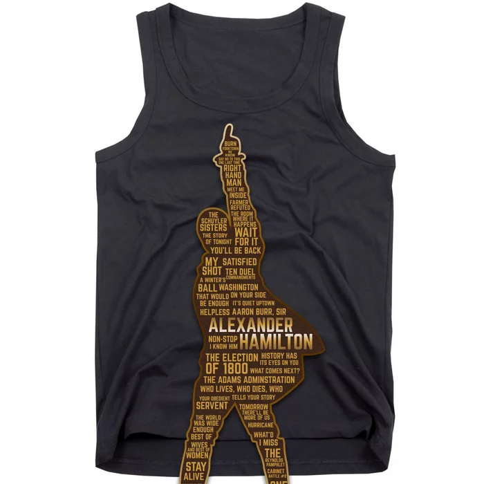 Alexander Hamilton Golden Statue Tank Top