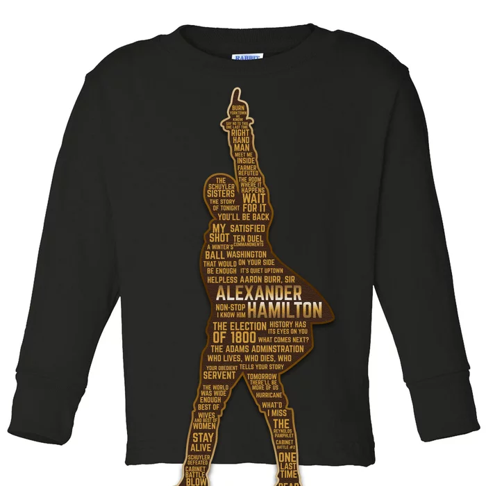 Alexander Hamilton Golden Statue Toddler Long Sleeve Shirt