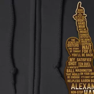 Alexander Hamilton Golden Statue Full Zip Hoodie