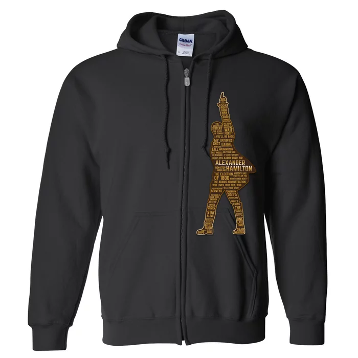 Alexander Hamilton Golden Statue Full Zip Hoodie