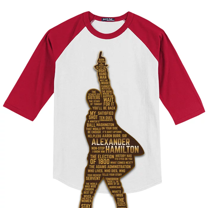 Alexander Hamilton Golden Statue Kids Colorblock Raglan Jersey